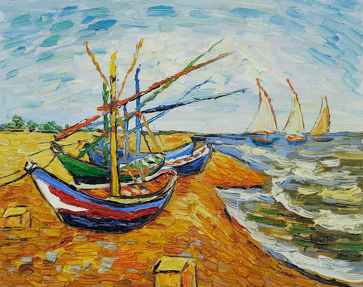 Boats at St. Marie's by Vincent Van Gogh